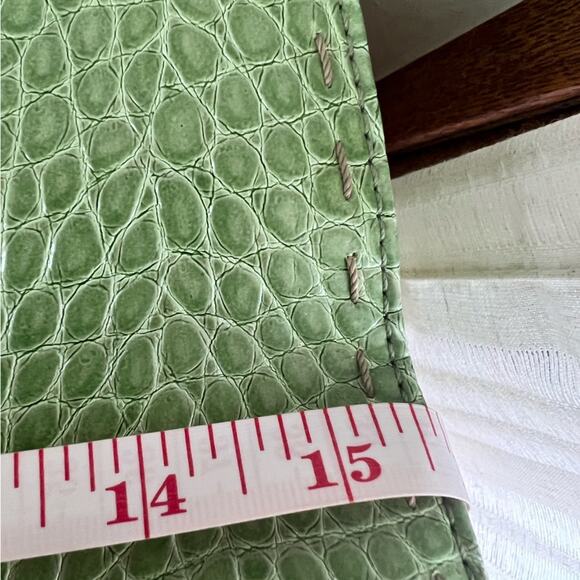 Vintage y2k crocodile embossed shoulder bag mint green tote spring - Picture 8 of 11